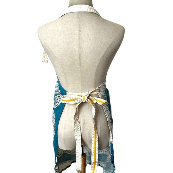 Anthropologie blue and white patterned apron - Picture 3 of 6